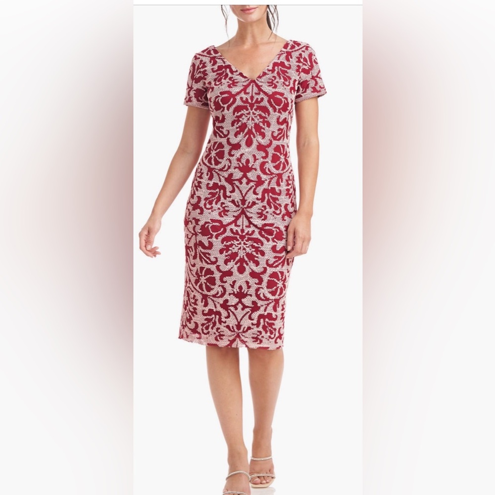 JS Collections V neck cocktail dress